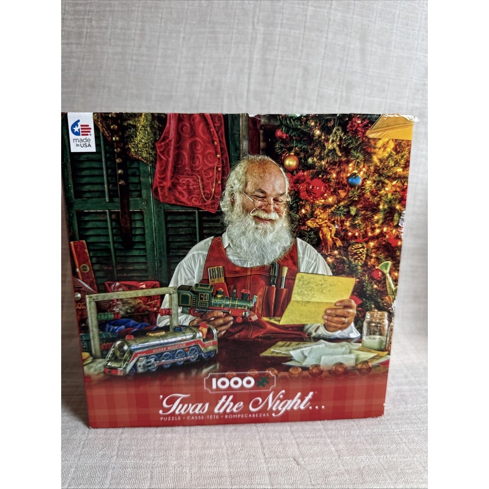 Ceaco Santa Train  "Twas the Night" 1000 Pcs Jigsaw Puzzle New Box Damaged